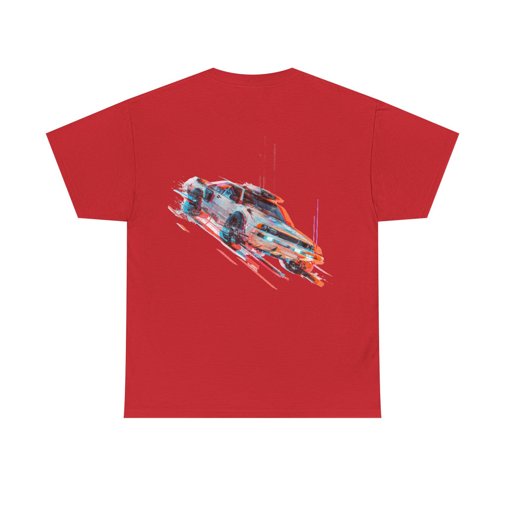 Racing Glitch Tee — Retro Speed Car Graphic T-Shirt