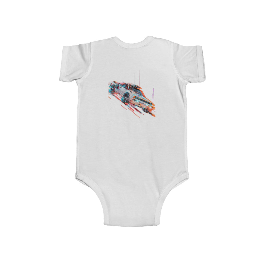Baby Bodysuit — "I Was Born to Go Fast" Racing Car Infant Onesie